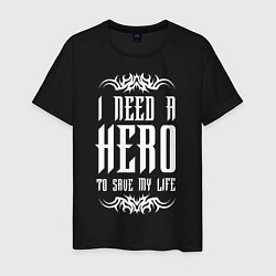 Футболка хлопковая мужская Skillet: I need a Hero, цвет: черный