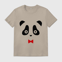 Футболка хлопковая мужская Панда (мужская), цвет: миндальный