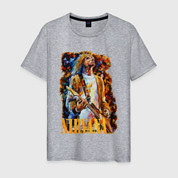 Футболка хлопковая мужская Cobain Art, цвет: меланж
