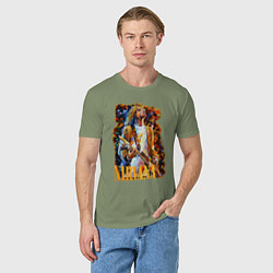 Футболка хлопковая мужская Cobain Art, цвет: авокадо — фото 2