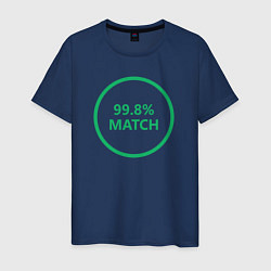 Футболка хлопковая мужская 99.8% Match цвета тёмно-синий — фото 1