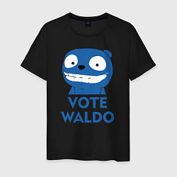 Футболка хлопковая мужская Vote Waldo, цвет: черный