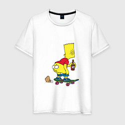 Футболка хлопковая мужская Bart Simpson, цвет: белый