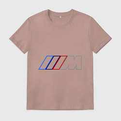 Футболка хлопковая мужская BMW Motor Contur, цвет: пыльно-розовый