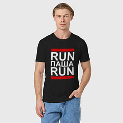 Футболка хлопковая мужская Run Паша Run, цвет: черный — фото 2