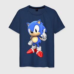 Футболка хлопковая мужская Classic Sonic, цвет: тёмно-синий