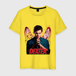 Футболка хлопковая мужская Dexter: Blooded wings, цвет: желтый
