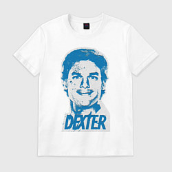 Футболка хлопковая мужская Dexter Face, цвет: белый