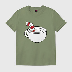 Футболка хлопковая мужская Red Cuphead, цвет: авокадо