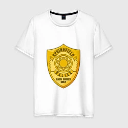 Футболка хлопковая мужская Полиция Спрингфилда, цвет: белый