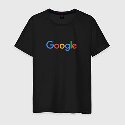 Футболка хлопковая мужская Google, цвет: черный
