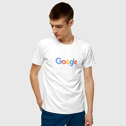 Футболка хлопковая мужская Google, цвет: белый — фото 2