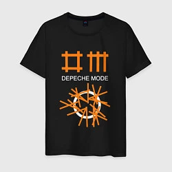 Футболка хлопковая мужская Depeche Mode: Orange Lines, цвет: черный