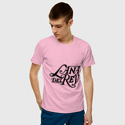 Футболка хлопковая мужская Lana Del Rey цвета светло-розовый — фото 2