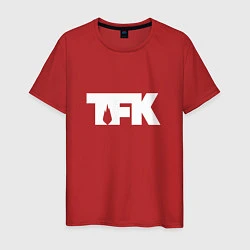 Футболка хлопковая мужская TFK: White Logo, цвет: красный