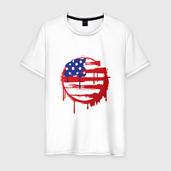 Футболка хлопковая мужская Кровавая Америка цвета белый — фото 1