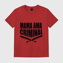 Футболка хлопковая мужская Mama ama criminal, цвет: красный