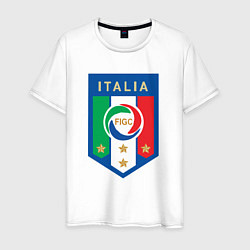 Футболка хлопковая мужская Italia FIGC, цвет: белый
