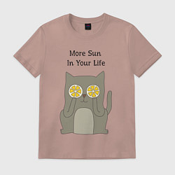Футболка хлопковая мужская More Sun In Your Life, цвет: пыльно-розовый