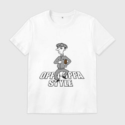 Футболка хлопковая мужская Oppa-oppa style, цвет: белый