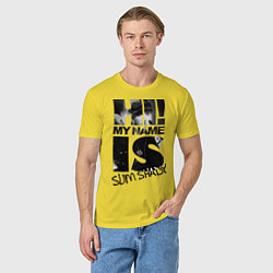Футболка хлопковая мужская My name is slim shady, цвет: желтый — фото 2