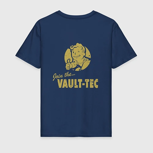 Мужская футболка Vault Tec / Тёмно-синий – фото 2