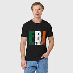Футболка хлопковая мужская Free Beer Inc, цвет: черный — фото 2
