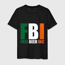 Футболка хлопковая мужская Free Beer Inc, цвет: черный