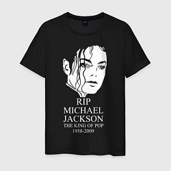 Футболка хлопковая мужская Michael jackson rip 1958-2009, цвет: черный