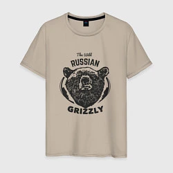 Футболка хлопковая мужская Russian Grizzly, цвет: миндальный