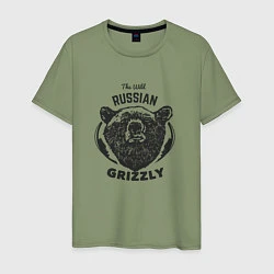 Футболка хлопковая мужская Russian Grizzly, цвет: авокадо