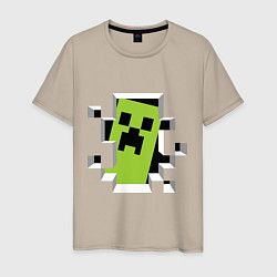 Футболка хлопковая мужская Crash Minecraft, цвет: миндальный