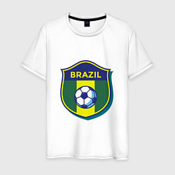 Футболка хлопковая мужская Brazil Football, цвет: белый