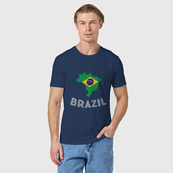 Футболка хлопковая мужская Brazil Country, цвет: тёмно-синий — фото 2