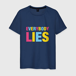 Футболка хлопковая мужская Everybody Lies, цвет: тёмно-синий