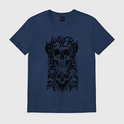 Футболка хлопковая мужская Slayer Skulls, цвет: тёмно-синий