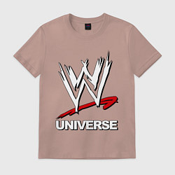 Футболка хлопковая мужская WWE universe, цвет: пыльно-розовый