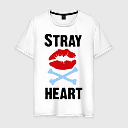 Футболка хлопковая мужская Stray heart, цвет: белый