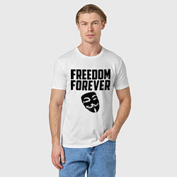 Футболка хлопковая мужская Freedom forever, цвет: белый — фото 2
