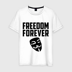 Футболка хлопковая мужская Freedom forever, цвет: белый