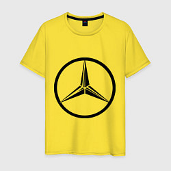 Футболка хлопковая мужская Mercedes-Benz logo, цвет: желтый