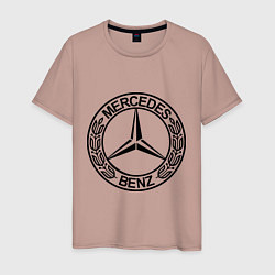 Футболка хлопковая мужская Mercedes-Benz, цвет: пыльно-розовый