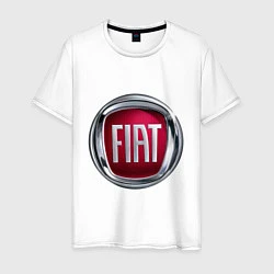 Футболка хлопковая мужская FIAT logo, цвет: белый