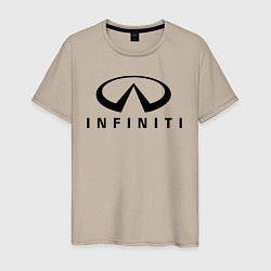 Футболка хлопковая мужская Infiniti logo, цвет: миндальный