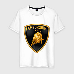 Футболка хлопковая мужская Lamborghini logo, цвет: белый