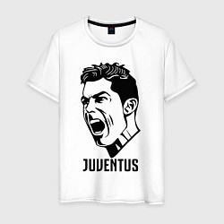 Футболка хлопковая мужская Juve Ronaldo, цвет: белый