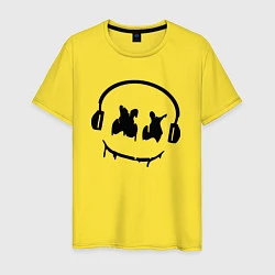 Футболка хлопковая мужская Marshmello Music, цвет: желтый