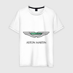 Футболка хлопковая мужская Aston Martin logo, цвет: белый