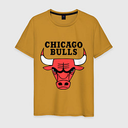 Футболка хлопковая мужская Chicago Bulls, цвет: горчичный