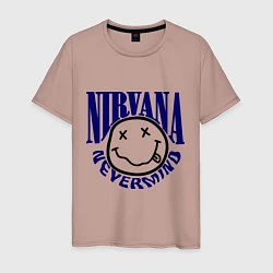 Футболка хлопковая мужская Nevermind Nirvana, цвет: пыльно-розовый